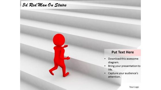 Marketing Concepts 3d Red Man Stairs Business