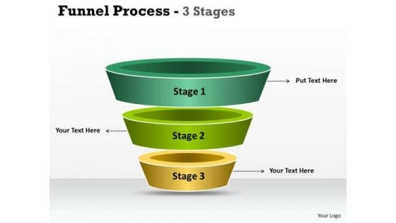 Marketing Diagram 3 Staged Independent Funnel Process Business Framework Model
