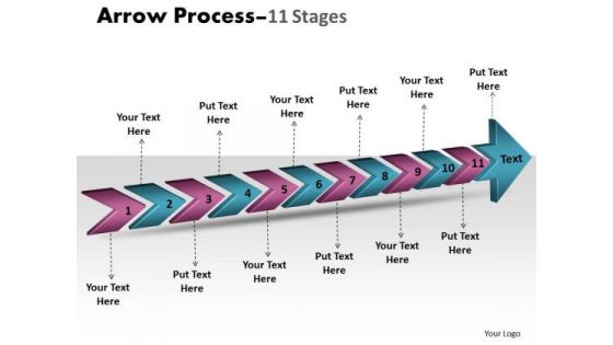 Marketing Diagram 3d Arrow Process 11 Stages Sales Diagram