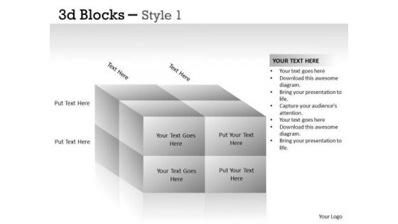 Marketing Diagram 3d Blocks Style Consulting Diagram
