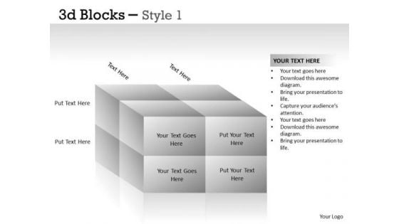 Marketing Diagram 3d Blocks Style Consulting Diagram