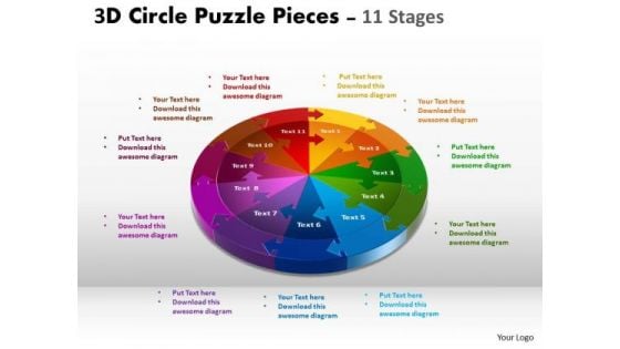 Marketing Diagram 3d Circle Templates Slide Layout 11 Stages Business Framework Model