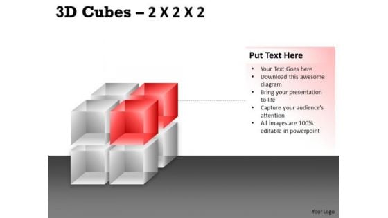 Marketing Diagram 3d Cubes 2x2x2 Consulting Diagram