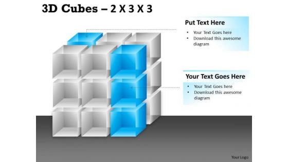 Marketing Diagram 3d Cubes 2x3x3 Consulting Diagram