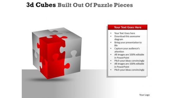 Marketing Diagram 3d Cubes Built Out Of Puzzle Pieces Consulting Diagram