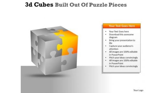 Marketing Diagram 3d Cubes Built Out Of Puzzle Pieces Mba Models And Frameworks