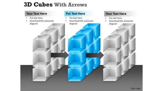 Marketing Diagram 3d Cubes With Arrows Business Diagram