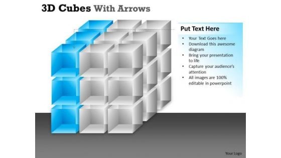 Marketing Diagram 3d Cubes With Arrows Consulting Diagram