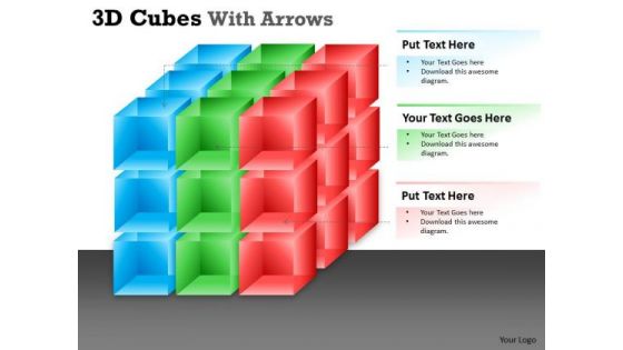 Marketing Diagram 3d Cubes With Arrows Design Business Framework Model