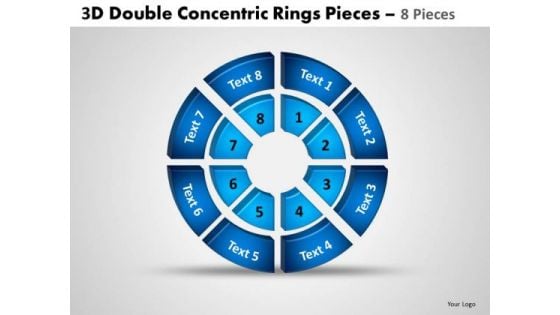 Marketing Diagram 3d Double Concentric Rings Pieces 2 Sales Diagram