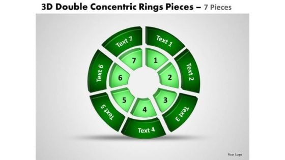 Marketing Diagram 3d Double Concentric Rings Pieces 3 Strategy Diagram