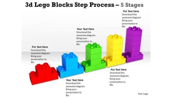 Marketing Diagram 3d Lego Blocks Step Process 5 Stages Business Cycle Diagram