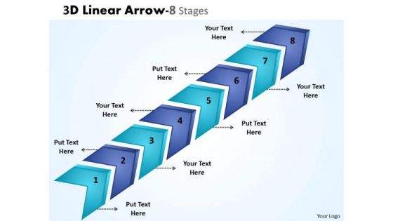 Marketing Diagram 3d Linear Arrow 8 Stages Sales Diagram