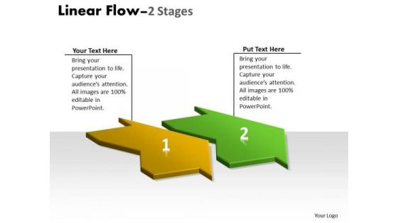 Marketing Diagram 3d Linear Flow 2 Stages