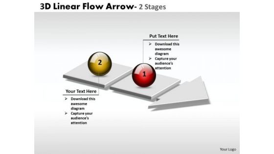 Marketing Diagram 3d Linear Flow Arrow 2 Stages