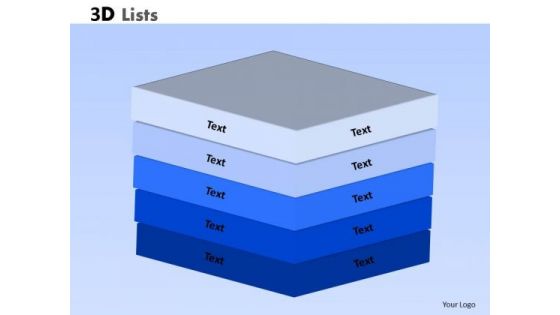 Marketing Diagram 3d Lists PowerPoint Slide Strategy Diagram