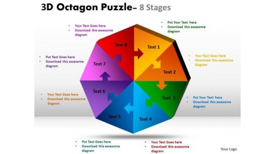 Marketing Diagram 3d Octagon Diagram Puzzle Process Consulting Diagram