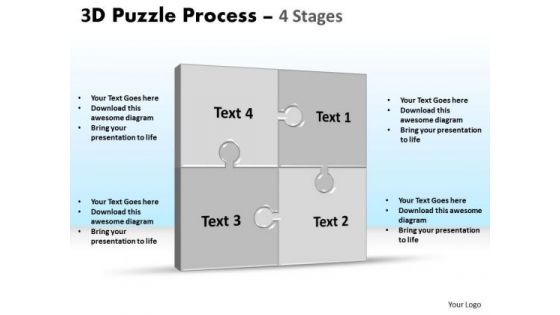 Marketing Diagram 3d Puzzle Process Stages 4 Strategy Diagram