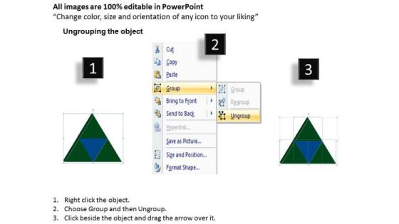 Marketing Diagram 3d Triangle Process 4 Pieces Consulting Diagram Slide02