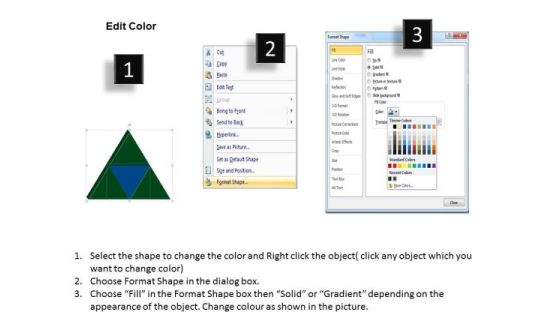 Marketing Diagram 3d Triangle Process 4 Pieces Consulting Diagram Slide03