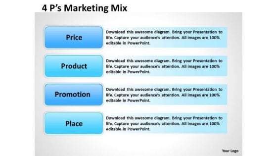 Marketing Diagram 4 Ps Marketing Mix Business Diagram