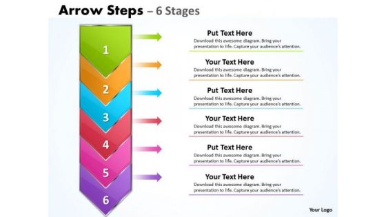 Marketing Diagram Arrow 6 Stages List Strategy Diagram