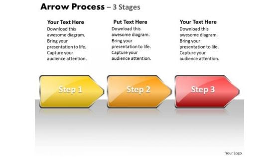 Marketing Diagram Arrow Process 3 Stages Style Consulting Diagram