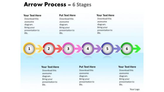 Marketing Diagram Arrow Process 6 Stages Business Finance Strategy Development