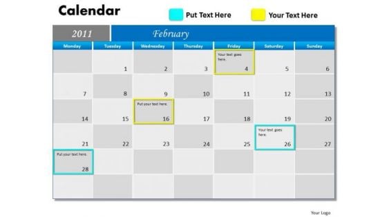 Marketing Diagram Blue Calendar 2011 Consulting Diagram
