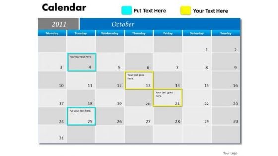 Marketing Diagram Blue Calendar 2011 Strategic Management