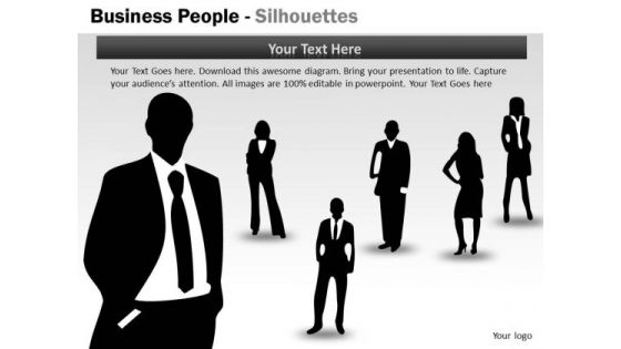 Marketing Diagram Business People Silhouettes Business Framework Model