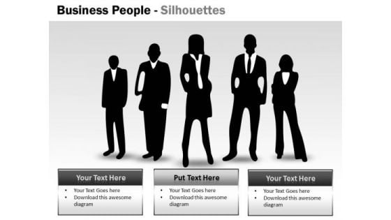 Marketing Diagram Business People Silhouettes Strategic Management