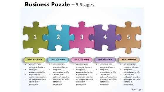 Marketing Diagram Business Puzzle 5 Stages Consulting Diagram