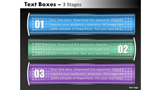 Marketing Diagram Business Textbox 3 Steps Sales Diagram