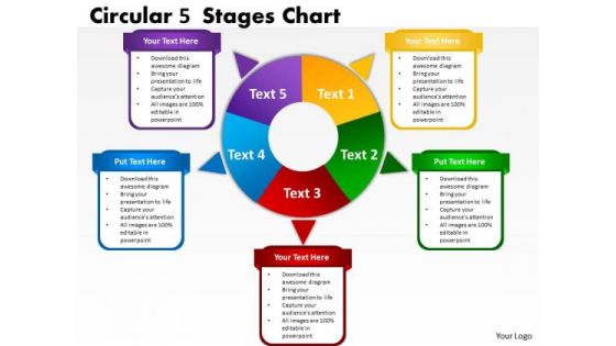 Marketing Diagram Circular 5 Stages Chart Consulting Diagram