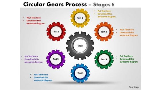 Marketing Diagram Circular Gears Process Diagrams Stages Consulting Diagram