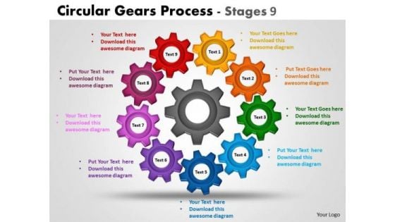 Marketing Diagram Circular Gears Process Stages Strategy Diagram