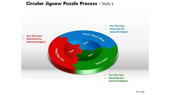 Marketing Diagram Circular Jigsaw Puzzle Flowchart Process Diagram Style 7 Sales Diagram