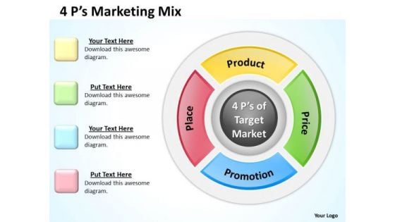 Marketing Diagram Circular Marketing Mix Business Diagram