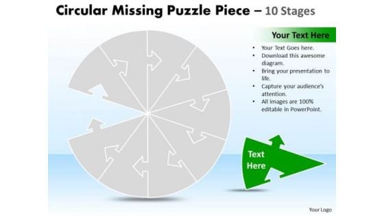 Marketing Diagram Circular Missing Puzzle Piece 10 Stages Consulting Diagram