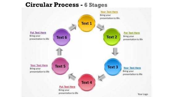 Marketing Diagram Circular Process 6 Stages Business Cycle Diagram
