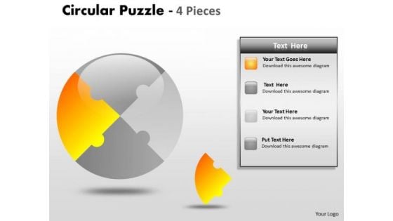 Marketing Diagram Circular Puzzle 4 Pieces Consulting Diagram