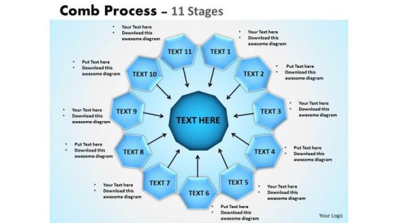 Marketing Diagram Comb Process 11 Stages Business Diagram