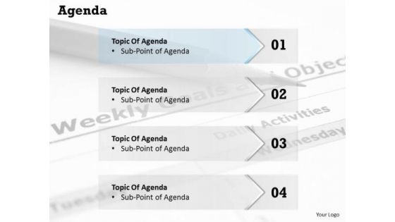 Marketing Diagram Four Steps Of Agenda Business Diagram