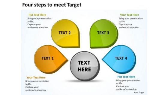 Marketing Diagram Four Steps To Meet Target 16 Strategy Diagram