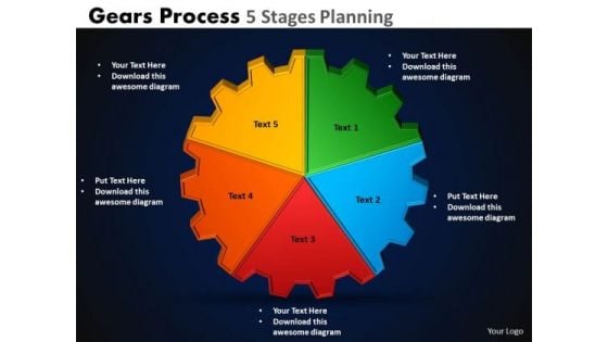 Marketing Diagram Gears Process 5 Stages Planning Sales Diagram