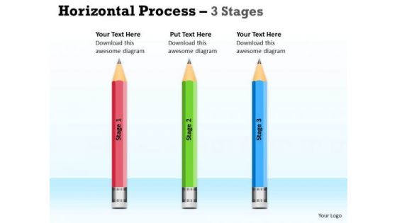 Marketing Diagram Horizontal Process 3 Stages Sales Diagram