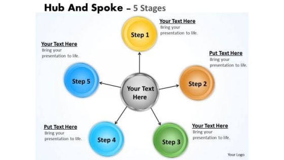 Marketing Diagram Hub And Spoke 5 Stages Sales Diagram