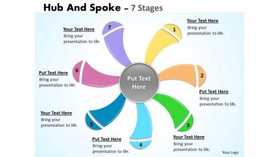 Marketing Diagram Hub And Spoke 7 Stages Business Diagram