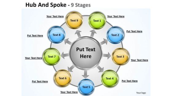 Marketing Diagram Hub And Spoke 9 Stages Business Diagram